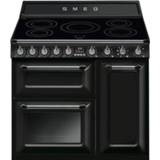 👉 Oven zwart Smeg TR93IBL inductiefornuis met 2 ovens en GRATIS 50's... 8017709196790