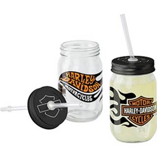 👉 Beker Harley-Davidson Glazen Vlammen Potvormige