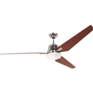 👉 Plafondventilator chroom CasaFan Eco Aviatos 162 BN-KI (Ã) cm Kleur ventilatorbladen: (geborsteld) behuizing: Kersenboom 4024397364039