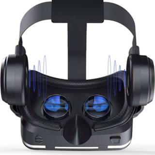 👉 Virtual reality bril zwart VR brillen SHINECON met Earphones - 4 tot 6 inch 8720007180568