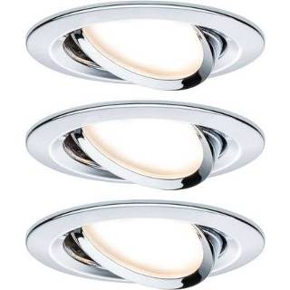 👉 Inbouwlamp chroom Set van 3 LED GU10 19.5 W Paulmann 93470 Nova (glanzend) 4000870934708
