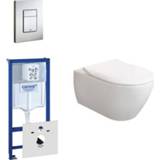 👉 Toiletset RVS wit Villeroy & Boch Subway 2.0 ViFresh met slimseat softclose en quick release bedieningsplaat horizontaal verticaal 0729205/SW60341/GA91964/0720026