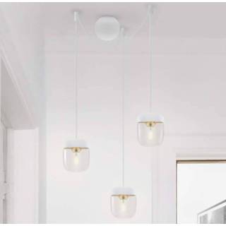 👉 Hanglamp wit glas a++ Sren Ravn Christensen UMAGE Acorn hanglamp, wit/koper, 3 lampen