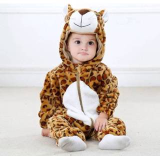 👉 Rompertje tiger orange baby's Baby Clothes Spring And Autumn Flannel Animal Shape Romper
