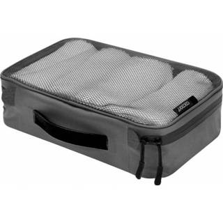 👉 Cocoon - Packing Cube With Open Net Top - Pakzak maat S - 28 x 10 x 8 cm, grijs/zwart