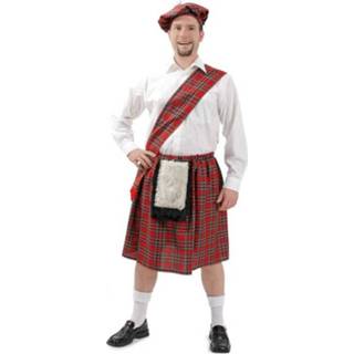👉 Schotse kostuum polyester rood Schots Kirk