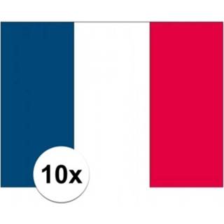 👉 Vlag 10x stuks Frankrijk stickers