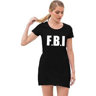 👉 Jurk zwart vrouwen FBI politie verkleed jurkje voor dames