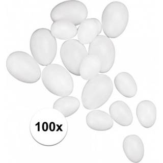 👉 Plastic ei wit 100x eieren 4,5 cm
