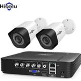 👉 CCTV camera Hiseeu 4CH system 2pcs 1.0MP 2MP waterproof Outdoor home security AHD expandable video Surveillance Kit night
