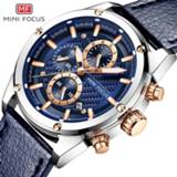 👉 MINIFOCUS Quartz Blue Vogue Business Sports Watches Luxury Brand Men's Army Military Wrist Watch Man Casual Leather Quartz Clock