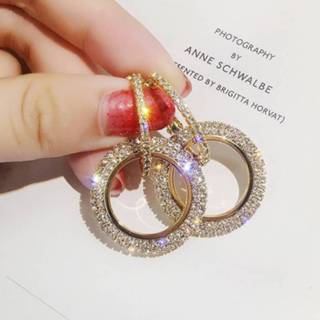 👉 Zilver 2019 NEW 925 silver needle rhinestone circle crystal from Swarovski long earrings temperament Korean personality wild