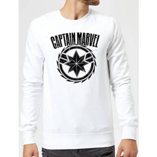 👉 Captain Marvel Logo Sweatshirt - White - 5XL - Wit