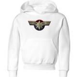 👉 Captain Marvel Chest Emblem Kids' Hoodie - White - 11-12 Years - Wit