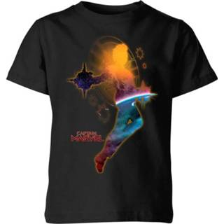 👉 Captain Marvel Nebula Flight Kids' T-Shirt - Black - 11-12 Years - Zwart