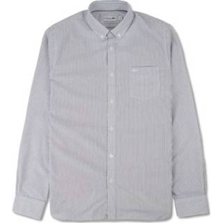 👉 Overhemd male grijs mannen Regular fit gestreept met lange mouwen voor heren