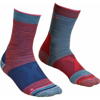 👉 Ortovox - Women's Alpinist Mid Socks - Wandelsokken maat 42-44, blauw/rood