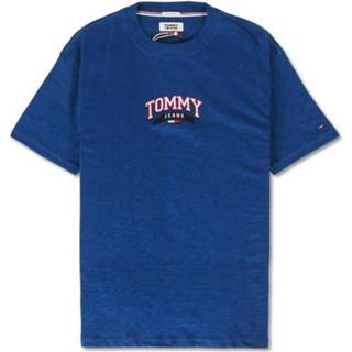 👉 XL male blauw College Embroidery Tee 1550081633004