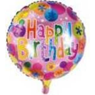 👉 Folie ballon ronde 40 cm Gefeliciteerd met je verjaardag Confetti 8719409074995