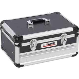 👉 Opbergkoffer zwarte aluminium Kreator KRT640601B | 43x30x20 cm koffer