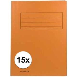 👉 Dossiermap oranje 15x dossiermappen 24 x 35 cm