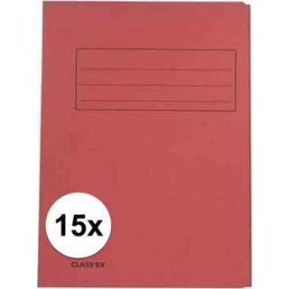 👉 Dossiermap rood 15x dossiermappen 24 x 35 cm