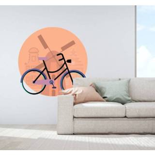 👉 Muursticker nederlands Muurstickers tienerkamer Fiets en Windmolen