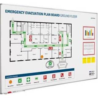 👉 Whiteboard Evacuatie verbeterbord - 120x200 cm