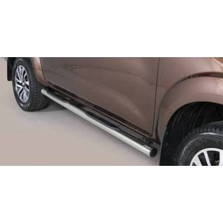 👉 Sidebar zilver Sidebars Nissan Navara NP 300 Double Cab 2016 - Rond