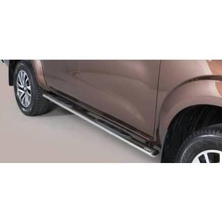 👉 Sidebar zilver Sidebars Nissan Navara NP 300 Double Cab 2016 - Ovaal