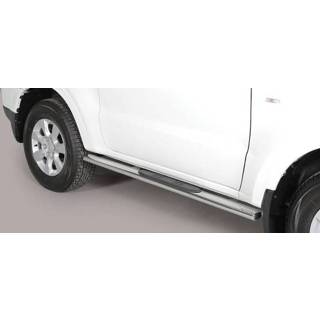 👉 Sidebar RVS zilver Sidebars Mitsubishi Pajero 3drs vanaf 2007 - Ovaal