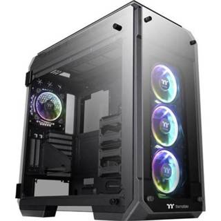 👉 Zwart Full Tower PC-behuizing Thermaltake View 71 Tempered Glass RGB Plus Zwart, 4 voorgeïnstalleerde LED-ventilators, Zijvenster, Harde schijf installatie 4711246874442