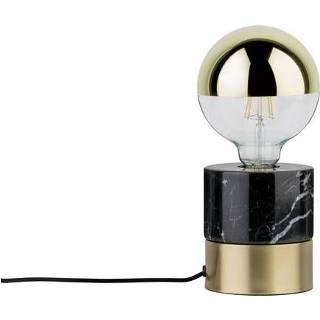 👉 Tafellamp LED E27 20 W Energielabel: Afh. van lamp (A++ - E) Paulmann Vala 79742 Zwart, Marmer, Messing