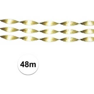 👉 Slinger goud gouden papier crepe slingers 48 meter