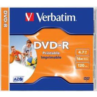 DVD-R Verbatim 16X 1st. Jewelcase Printable 23942435204