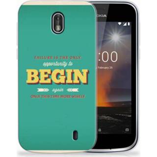 👉 Nokia 1 Uniek TPU Hoesje Quote Begin 8720091108165