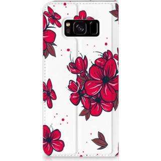 👉 Standcase rood Samsung Galaxy S8 Hoesje Design Blossom Red 8720091113244