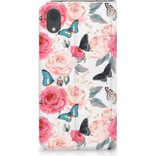 👉 Standcase Apple iPhone Xr Uniek Hoesje Butterfly Roses 8720091121454