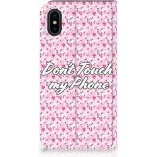 👉 Standcase roze x XS Apple iPhone | Uniek Hoesje Flowers Pink DTMP 8720091145283