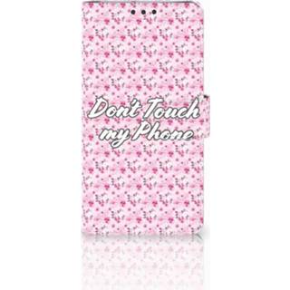 👉 Roze LG V30 Uniek Boekhoesje Flowers Pink DTMP 8720091163072