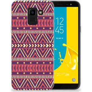 👉 Purper Samsung Galaxy J6 2018 Uniek TPU Hoesje Aztec Purple 8720091170346