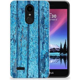 👉 Blauw LG K4 (2017) Uniek TPU Hoesje Wood Blue 8720091195950
