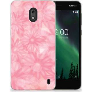 👉 Wit Nokia 2 TPU Hoesje Design White Flowers 8718894552964