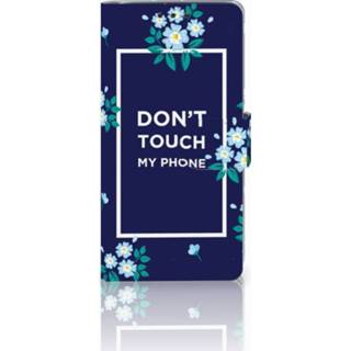 👉 Blauw HTC Desire 626 | 626s Boekhoesje Flowers Blue DTMP 8720091214866