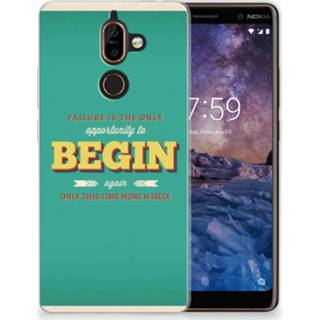 👉 Nokia 7 Plus Uniek TPU Hoesje Quote Begin 8720091238732