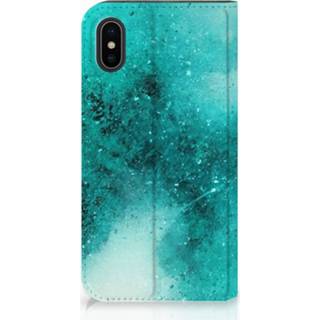 Standcase blauw x XS Apple iPhone | Uniek Hoesje Painting Blue 8720091261884