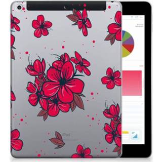 👉 Tablethoes rood Apple iPad 9.7 2018 | 2017 Tablethoesje Design Blossom Red 8720091325968