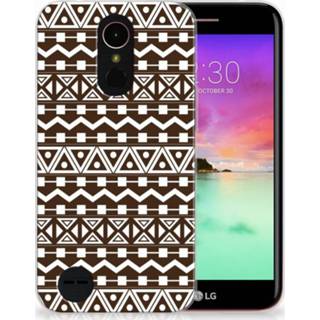 Bruin LG K10 2017 Uniek TPU Hoesje Aztec Brown 8720091330573