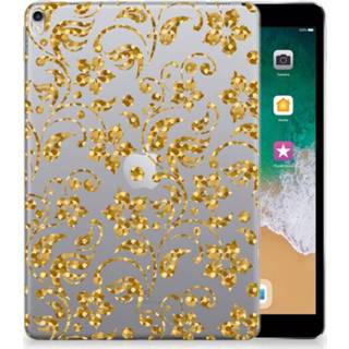 👉 Tablethoes gouden Apple iPad Pro 10.5 Tablethoesje Design Bloemen 8720091339460
