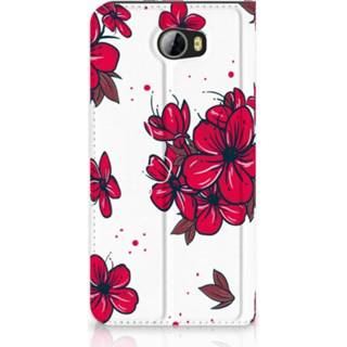 👉 Standcase rood Huawei Y5 2 | Y6 Compact Hoesje Design Blossom Red 8720091360815